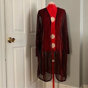 Vintage 90s sheer metallic red jacket
